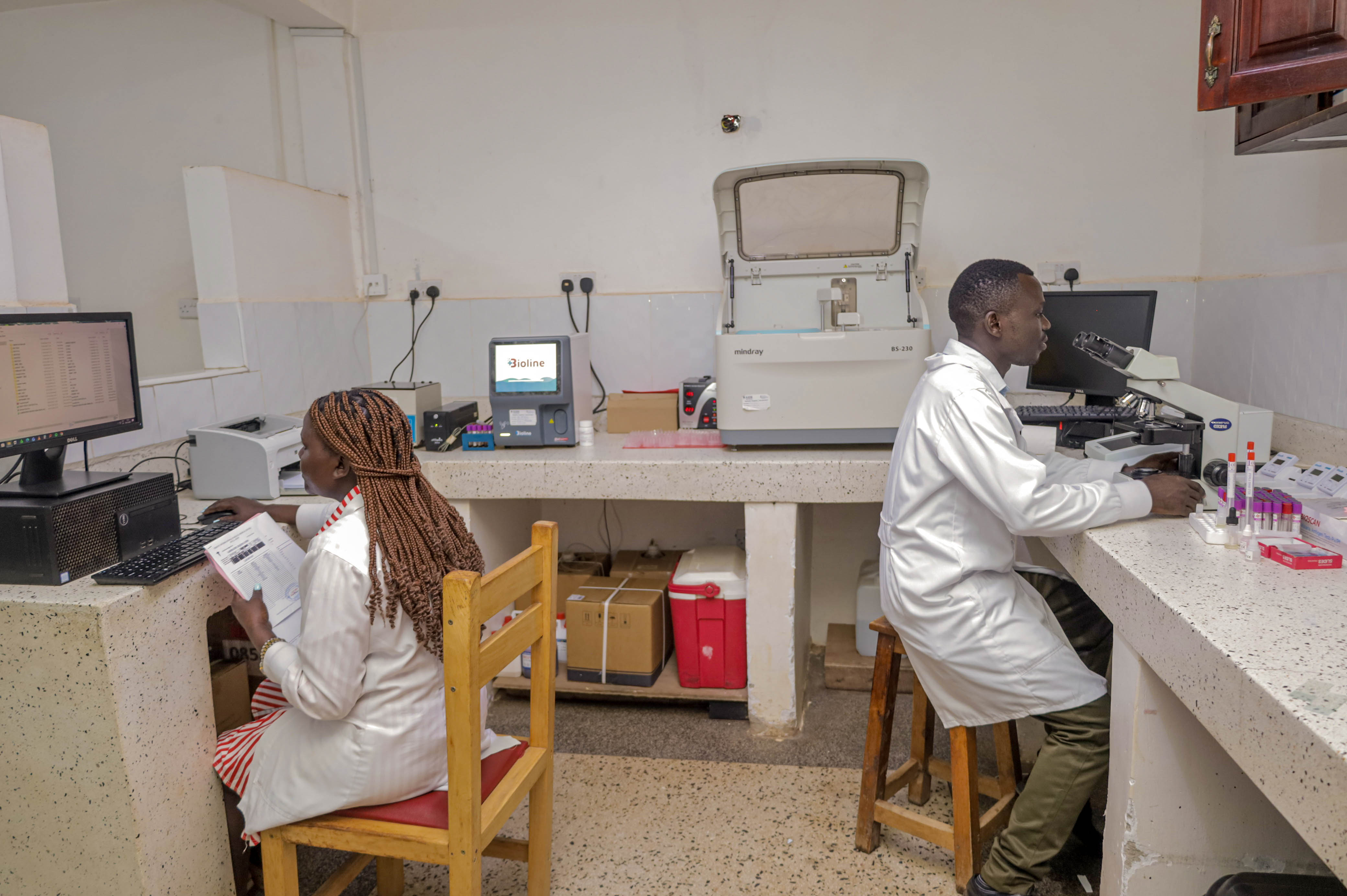 Trinity laboratory team and diagnostic equipment
